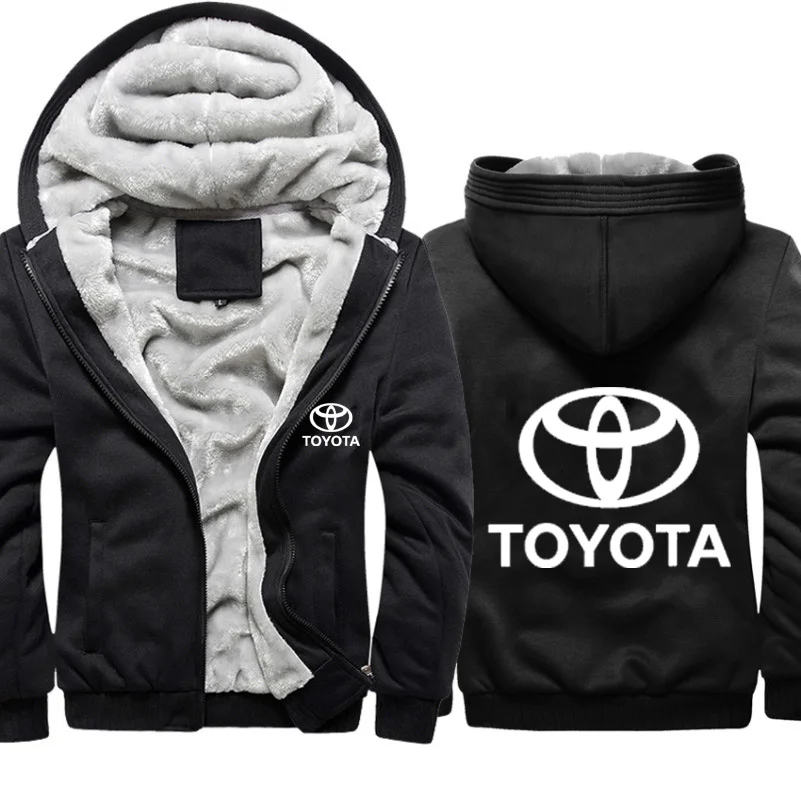 Мужские толстовки с капюшоном с логотипом Toyota, мужская куртка с капюшоном, зимняя плотная Теплая Флисовая хлопковая камуфляжная куртка на молнии, мужская куртка-реглан