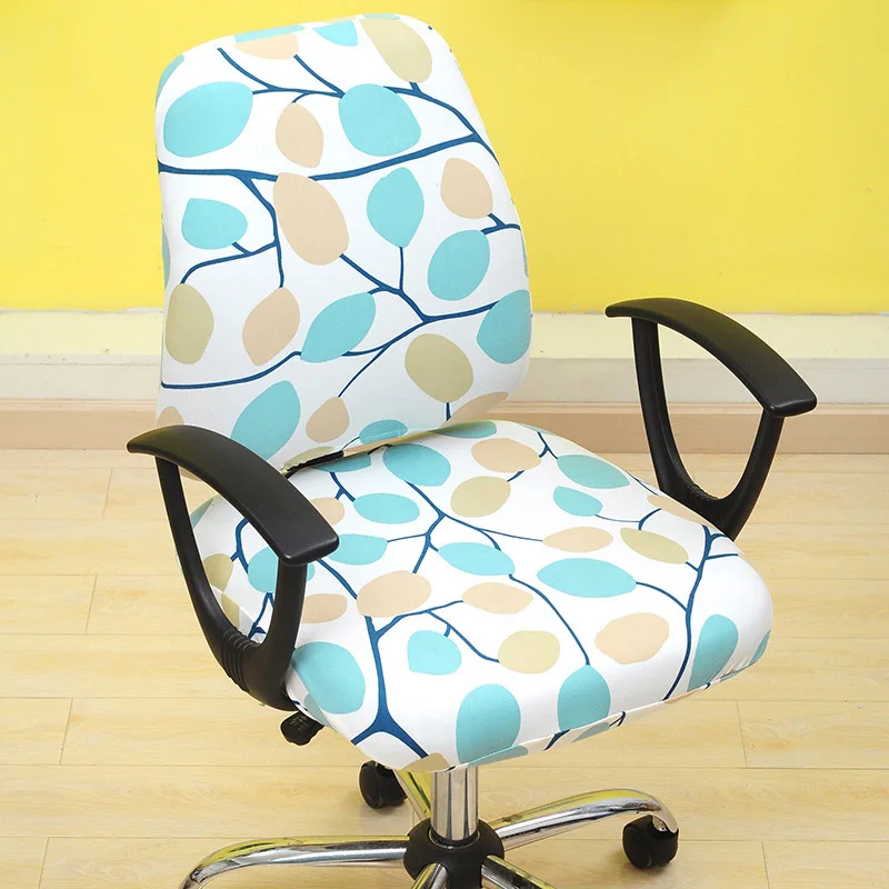 Съемные эластичные чехлы на кресла офисные компьютерные чехлы для стульев с цветочным принтом тянущийся вращающийся подъемник сидения - Цвет: 10