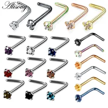 Alisouy 1 sztuk Punk Style Piercing nos Lip biżuteria biżuteria do ciała dla człowieka kobiety szpilki 20g gięcie kolczyk w nosie dla kobiet kobieta