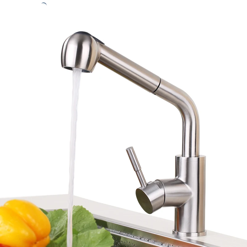 

SUS 304 Stainless Steel Two Function Pull Out Kitchen Faucet Water Sink Mixer