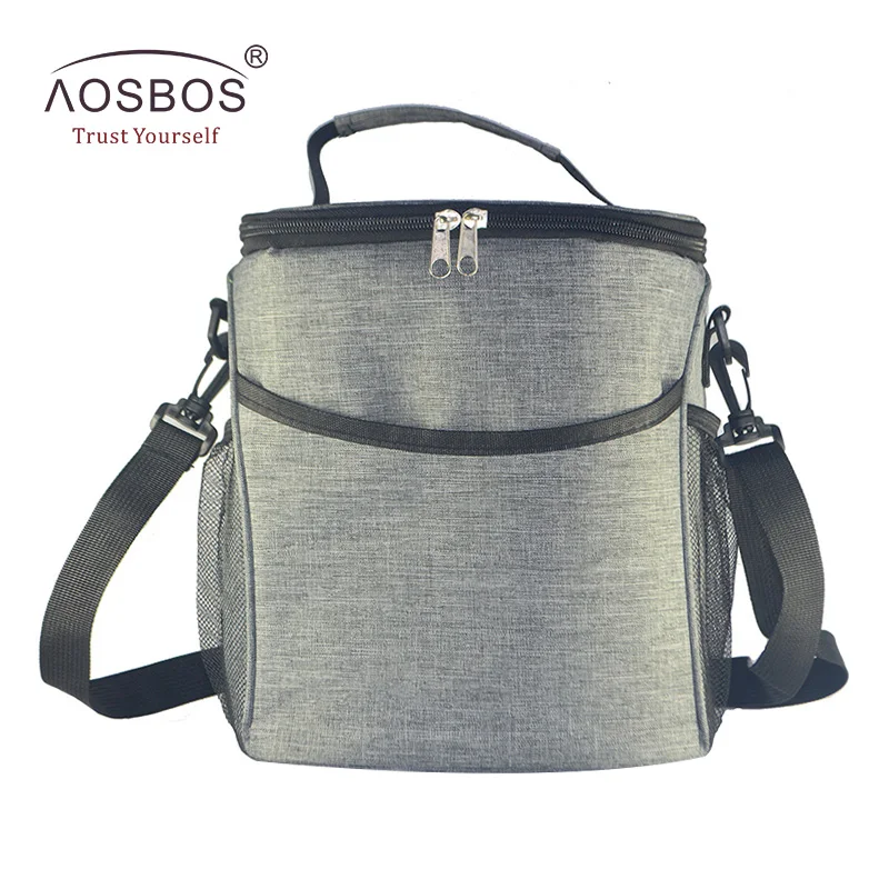 Aosbos, переносная изолированная сумка для пикника, Оксфорд, еда, рюкзак, Термосумка, сумка-тоут, складная серая сумка для обеда, bolsa termica - Цвет: grey