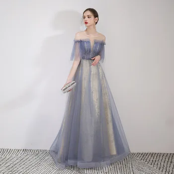 

New Evening Dress Long Section 2019 Formal Dress Women Elegant Wedding Party Reflection Dress Evening Gown Vestidos De Fiesta