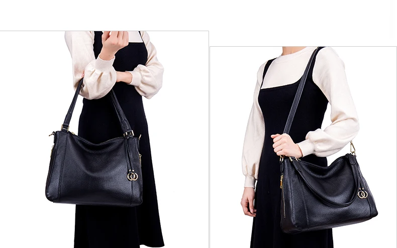 Lomelobo Women Genuine Leather Shoulder Bags Luxury Lady Fashion Litchi Pattern Casual Tote Female Handbags Girls Messenger Bags 2019 HBL5559 Details (12)