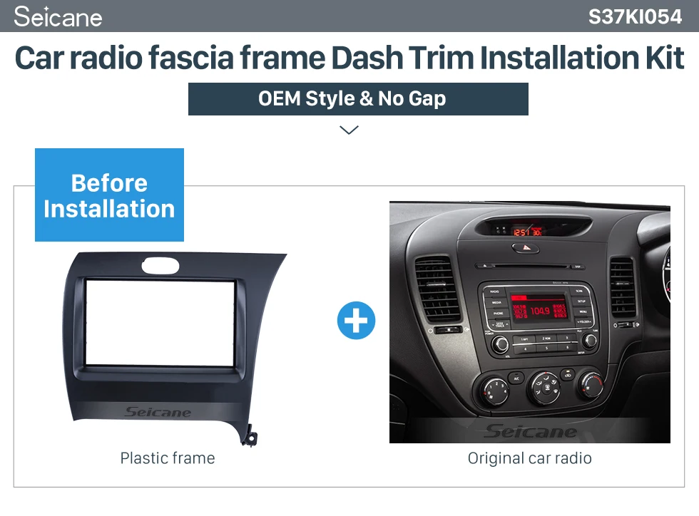 Seicane Newest 2Din 2013 KIA K3 Forte Shuma Right Hand Drive Car Radio Fascia Audio Frame Fitting Adaptor Dash CD Face Plate 