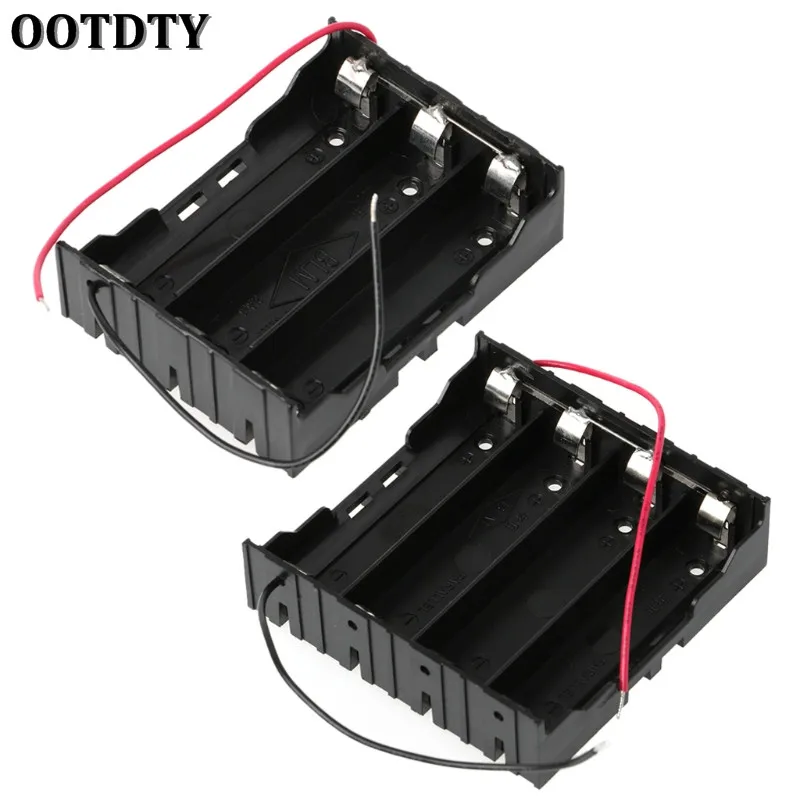 

OOTDTY 3.7V Parallel 3x 4x 18650 Batteries Holder Box Storage Case Container With Wire