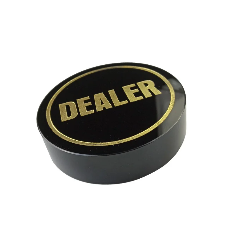 Yernea High-quality Texas Poker Chips Dealer Black Crystal All In Baccarat Dealer Button  Gold Word Poker Accessories