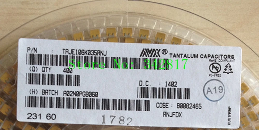 TAJD106K035RNJ SMD 35V 10uF 10% Condensatore Di Tantalio - Foto 12
