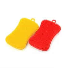 1PC Silicone Dish Washing Sponge Scrubber Kitchen Cleaning Antibacterial Tool Dish Bowl Magic Cleaning Brush Scouring Pad LB 368 palmolive ultra antibacterial orange dish washing liquid 10oz