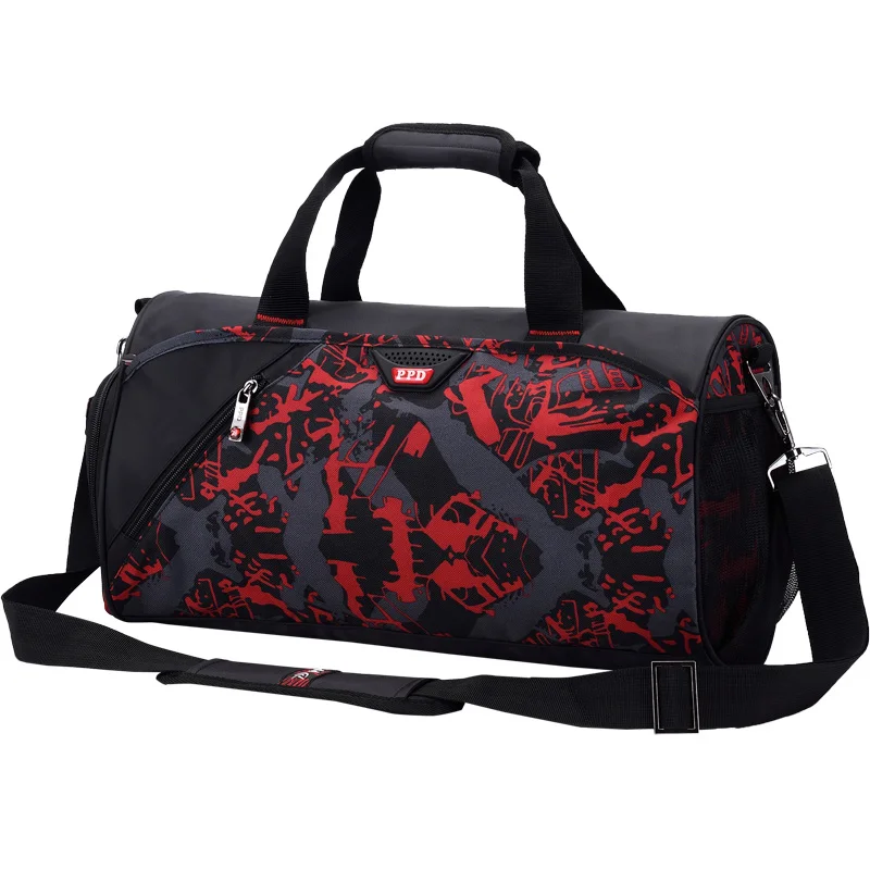 Camouflage Red Высококачественная нейлоновая спортивная сумка через плечо, водонепроницаемая Профессиональная мужская женская сумка для фитнеса - Цвет: Camouflage Red