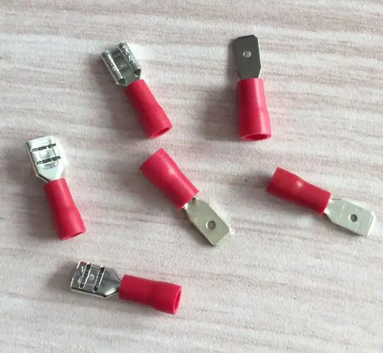 

4.8mm 25 Female + 25 Male Insulated Spade Wire Connector Electrical Crimp Terminal