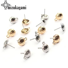 10 мм, 10 шт./лот, цинковый сплав, золото, серебро, полукруг, серьги, базовый соединитель, Linkers для DIY, серьги, ювелирные изделия, аксессуары