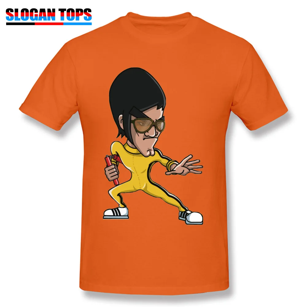 kung fu18912Y Design Summer 100% Cotton Fabric O-Neck Adult Tees Casual Tee-Shirt Hot Sale Short Sleeve Top T-shirts kung fu18912Y orange