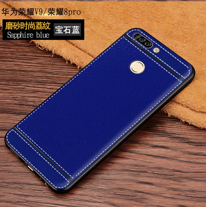 Силиконовый чехол Litchi cortex для huawei honor 8 pro lychee кожаный матовый мягкий из ТПУ v9 coque etui
