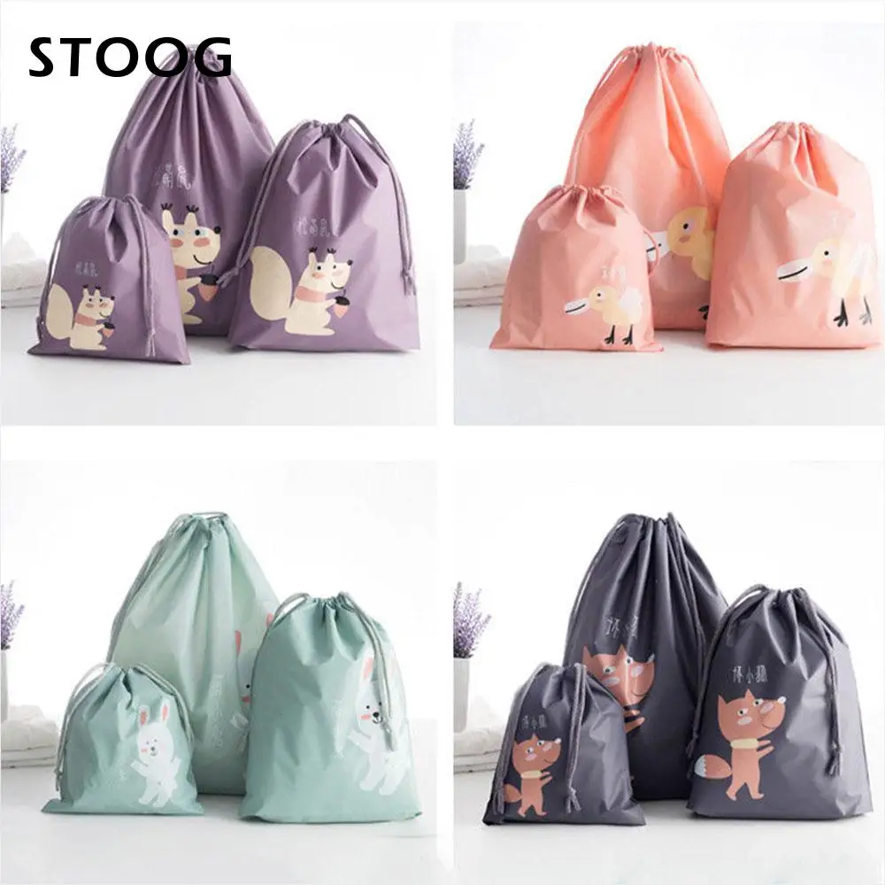 

3 Size Portable Storage Bag Clothing Storage Case Travel Bag Cartoon Bundle Pocket Foldable Storage Bags Dorpshipping