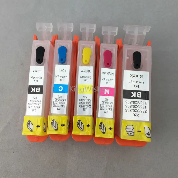 

5 Color BCI-325 BCI-326 Refillable Cartridge With Permanent Chip For Canon IP4830 IP4930 IX6530 MX883 MX893 Without Ink