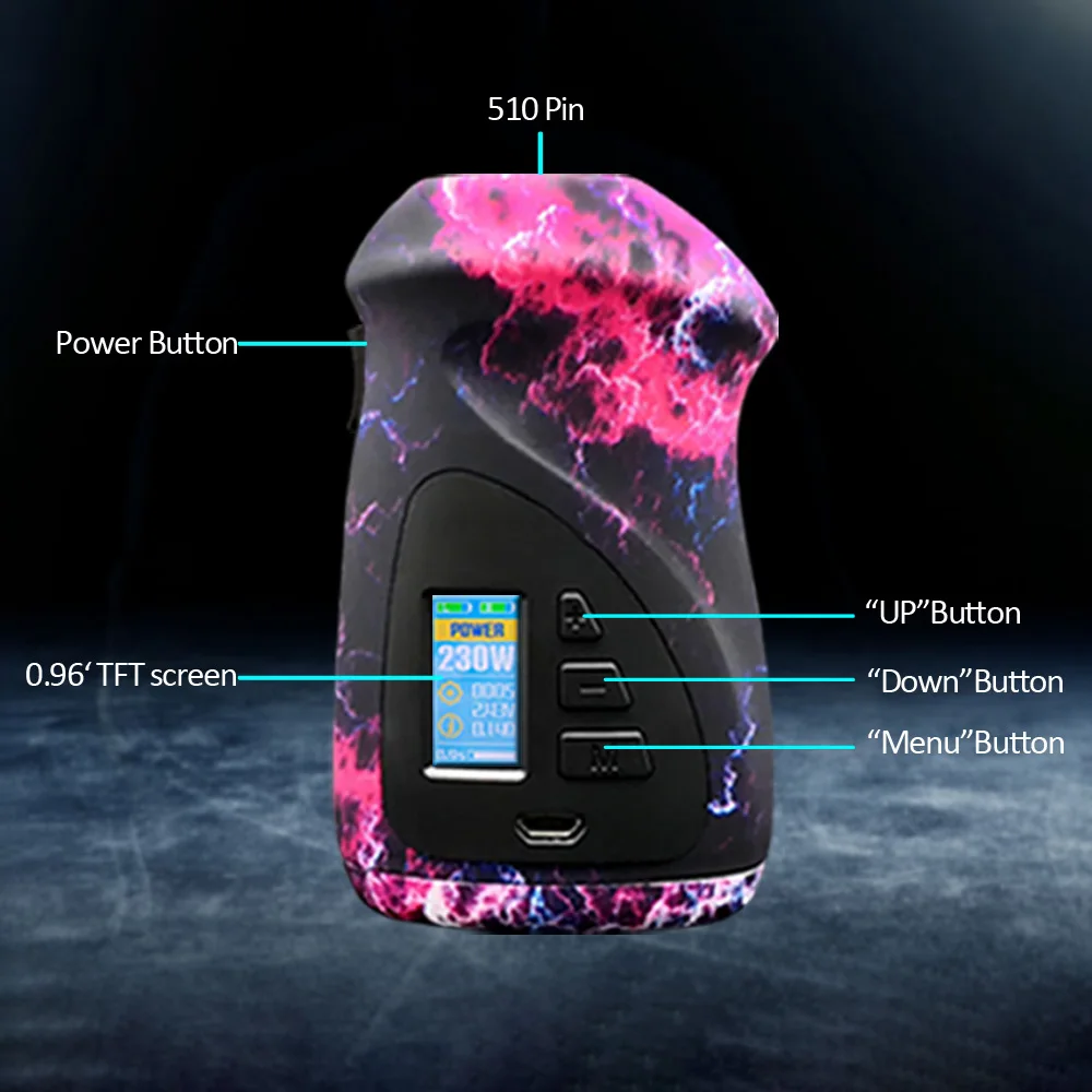 Оригинальный боксмод Hugo Vapor Orbiter GT230 TC с максимальным выходом 230 Вт и 0 96 дюймовым TFT