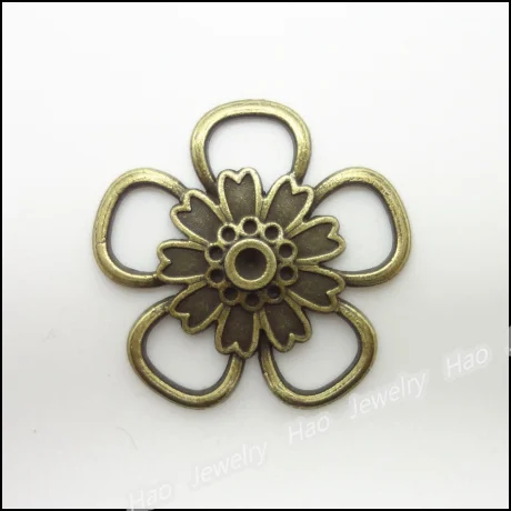 

90pcs Vintage Charms Flower Pendant Antique bronze Zinc Alloy Fit Bracelet Necklace DIY Metal Jewelry Findings