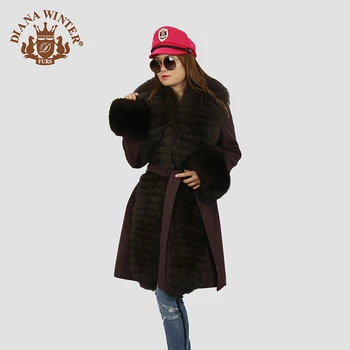 

2019 fashion trend fox fur coat ladies jacket women's jacket winter warm commuter jacket woman woolen coat