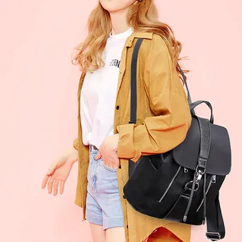 

Fashion Women's Solid Color Backpack Bucket Bag Drawstring Fashion Hook Fashion Pendant Backpack mochila femininaT702