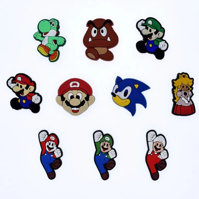 

50Pcs Cartoon Anime Super Marie Princess DIY Accessories Flatback Fit Phone Case Shoe Charms Bracelets Children Gift