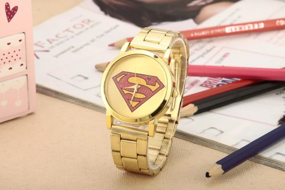 

relogio masculino High Quality Casual Superman Watches Men Luxury Brand Quartz Watch Crystal Steel women watch Reloj Hombre