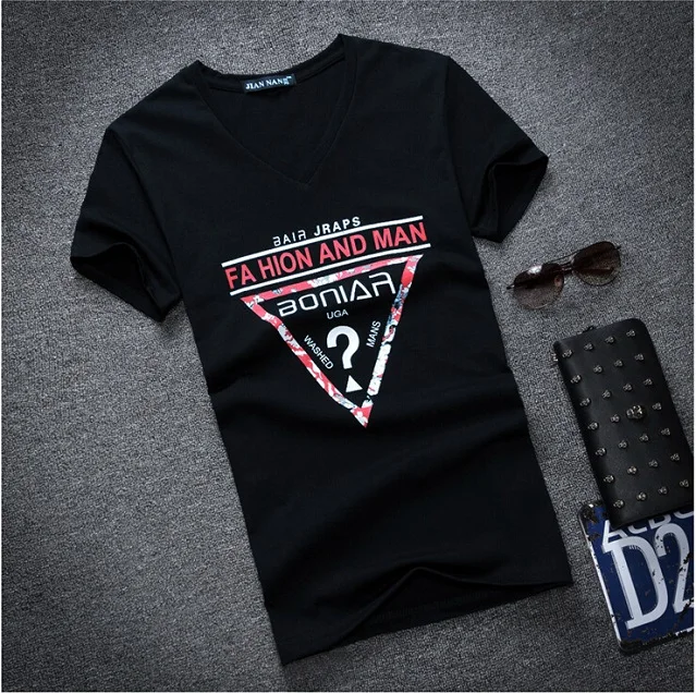 PLUS SIZE S 5XL Fashion Hope Man Brand T Shirt Cotton v Neck T Shirt