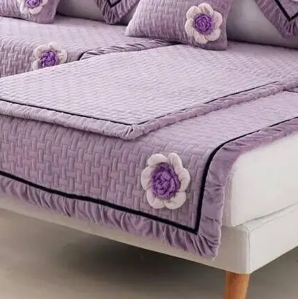 Плюшевые Чехлы для диванов, диванов, полотенец, сплошной цвет, четыре сезона, чехлы для диванов, Европейский кожаный защитный коврик для дивана, для гостиной - Цвет: B