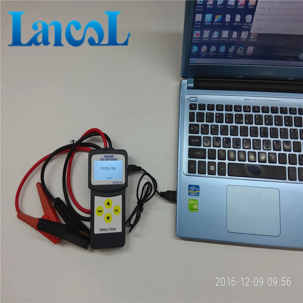 LANCOL 12 В CCA цифровой автомобильный тестер для проверки автомобильных аккумуляторов Тестер нагрузки MICRO-200 с USB для печати датский