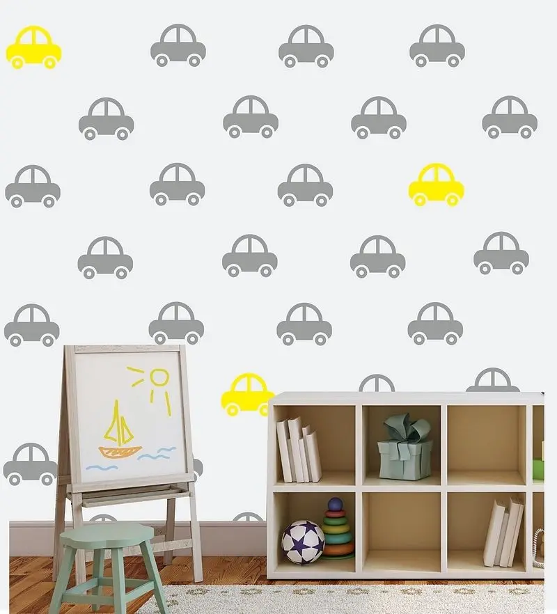 

30pcs/lot Cute mini cars wall stickers for kids room baby nursery wall art decal adesivo de parede mural christmas decor A693