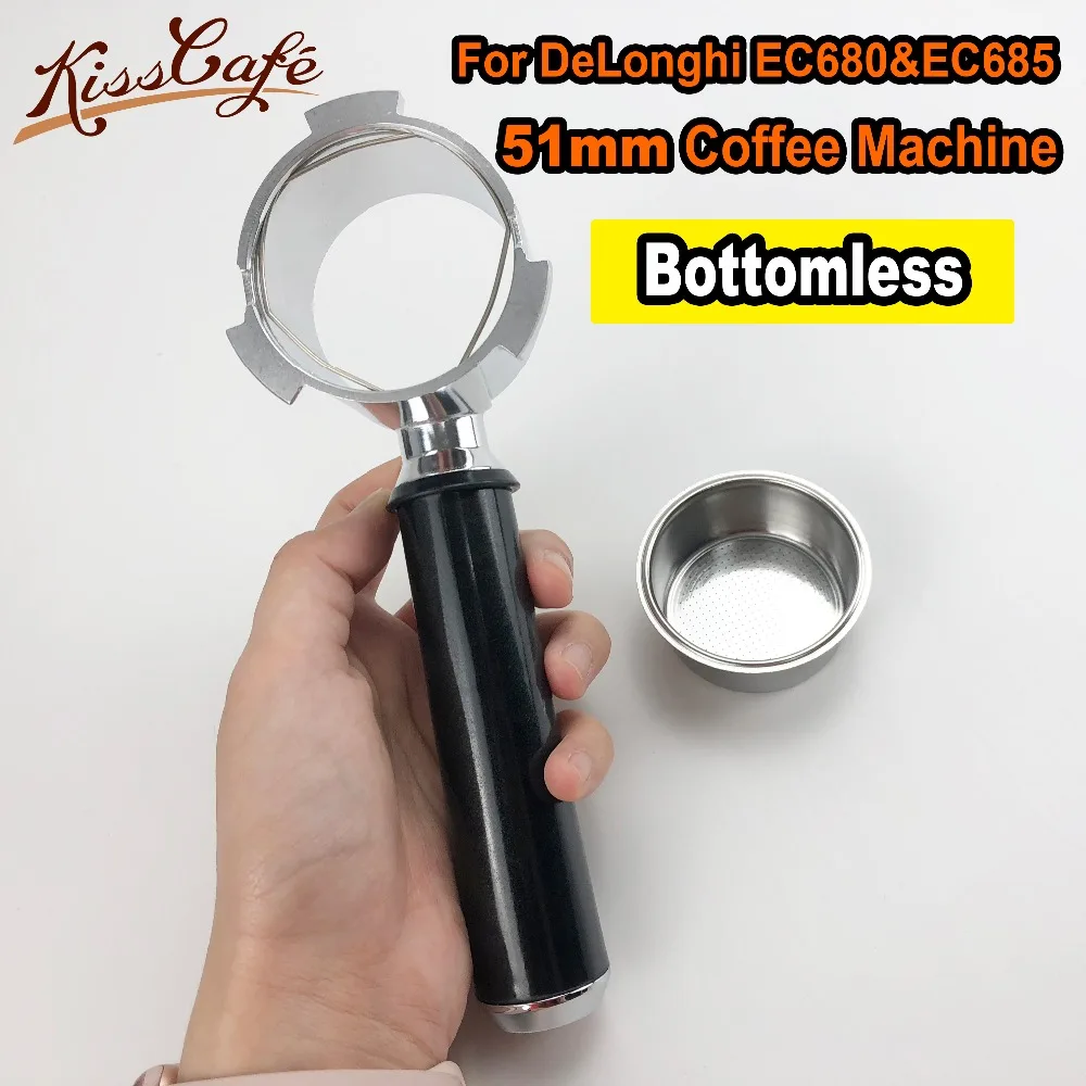 For DeLonghi EC680 EC685 Stainless Steel Coffee Machine Bottomless