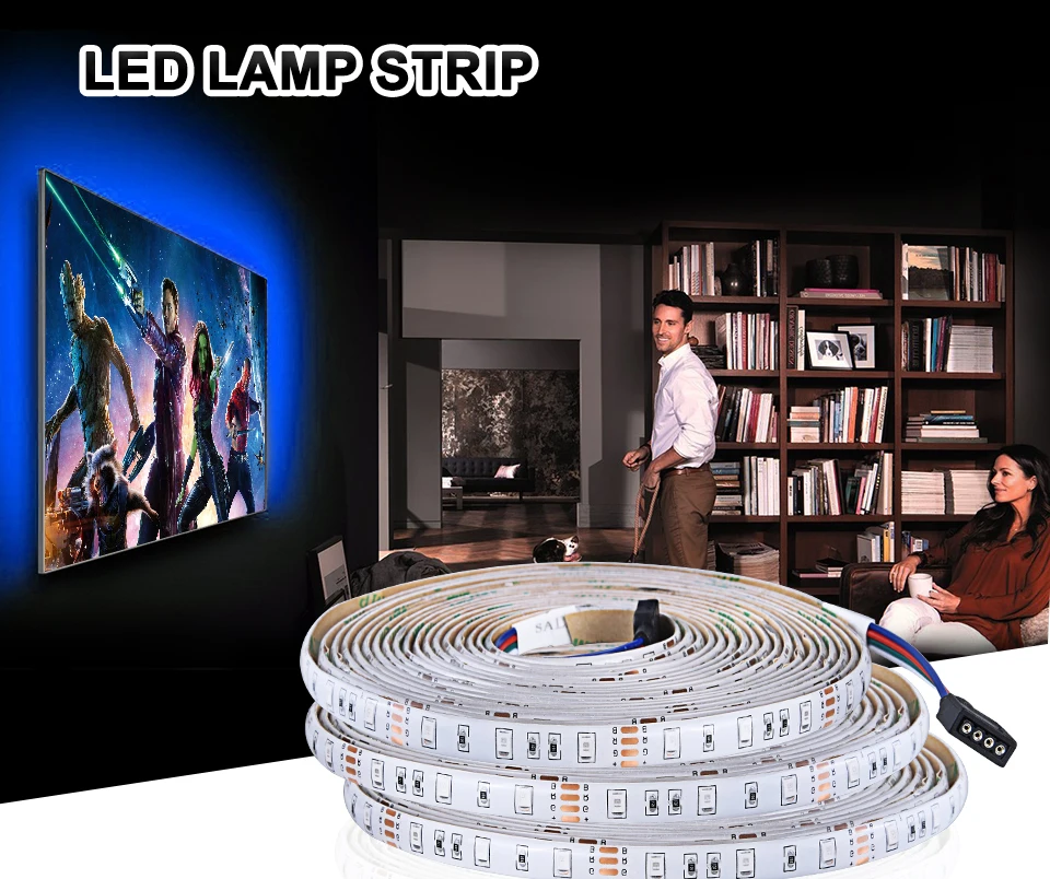 USB LED Strip Light TV Background Lighting SMD3528 DC 5V Flexible Diode Tape 50CM 1M 2M 3M 4M 5M RGB Neon Ribbon (1)