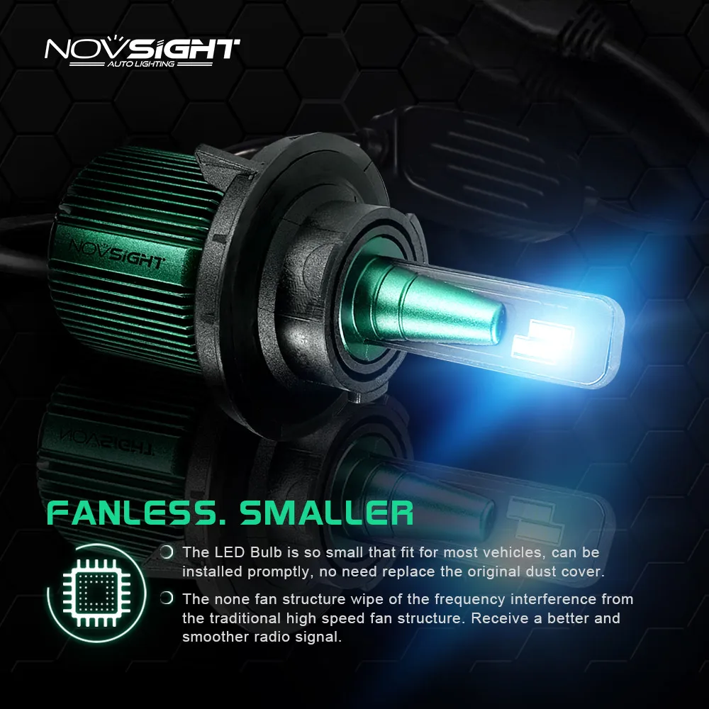 NOVSIGHT светодиодный мини лампы для фар 2 шт. 50 Вт 10000LM 6500K H4 H7 H11 9005 9006|Передние LED-фары