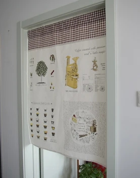 

kitchen Curtain short semi-shade coffee curtain fluid handmade customize door curtains for kitchen bedroom