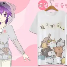 Японский стиль лето девушки kawaii Луна кошка печатных солнцезащитный пляжный халат Солнцезащитная рубашка женская одежда верхняя одежда