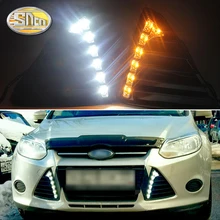 2 pz Per Ford Focus 3 MK3 2012 2013 2014 Giallo Funzione di Segnale di Girata LED Daytime Corsa e Jogging Luce Impermeabile in ABS 12 v Auto DRL Della Lampada