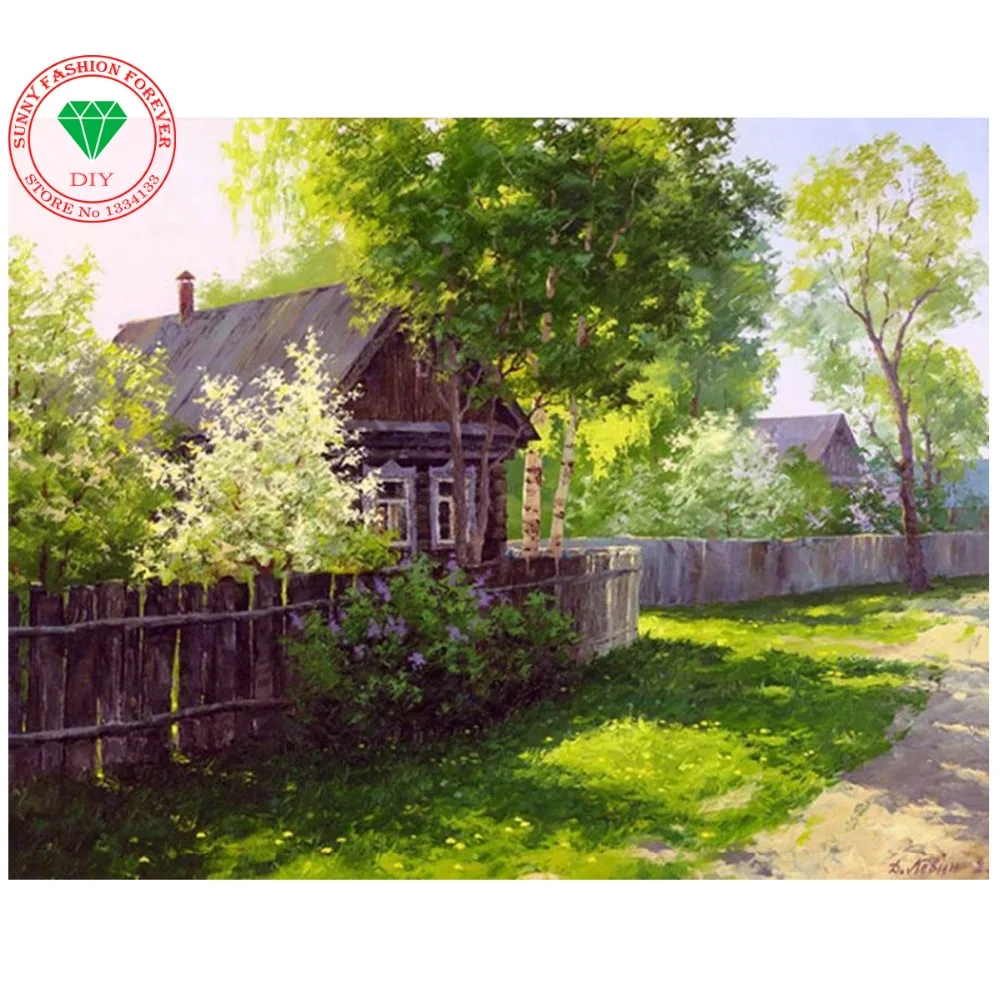 

Diy Diamond Painting Cross Stitch Full Square mosaic Diamond Embroidery Landscape Country Pattern Hobbies Crafts Diamond Mosaic