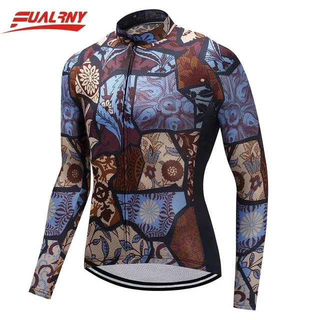 

Long sleeve Ropa Ciclismo Cycling Jersey 100% Polyester/Autumn Mountian/Bike Clothes For Man Stitching pattern 2018 NEW FUALRNY