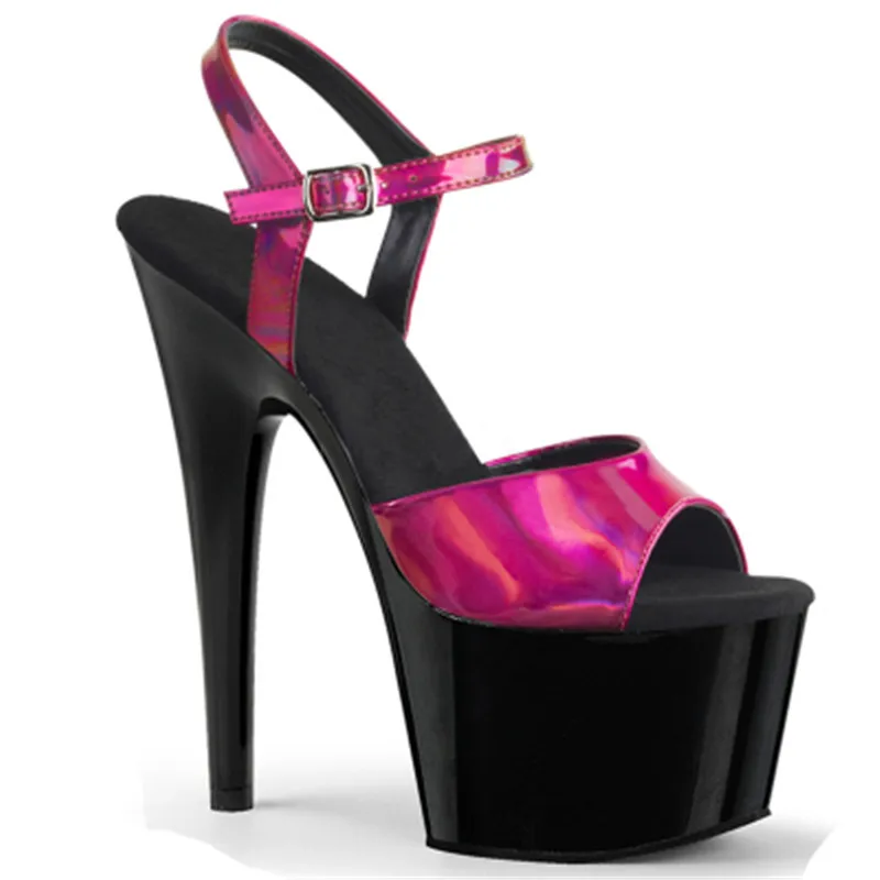 Sexy 6-inch sandals, 15cm lacquered soles, shiny uppers, model catwalk, dancing shoes