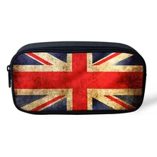 FORUDESIGNS/детские сумки-карандаши с 3D принтом флага Великобритании, США, школьные принадлежности для детей, сумка для ручек, детский пенал, женские косметички, канцелярские сумки