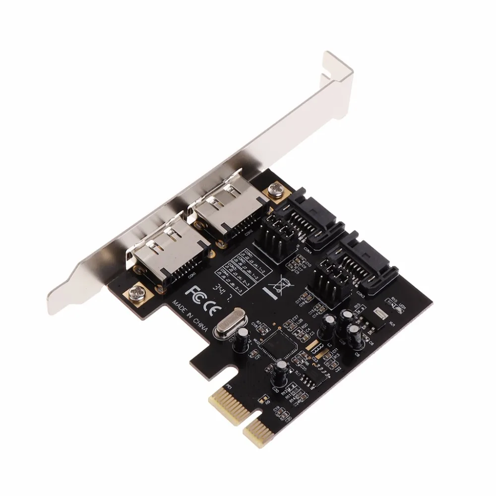 6 Гбит/с PCI E Express на SATA 3 0 ESATA III 2 портовый адаптер преобразователя карт новый и