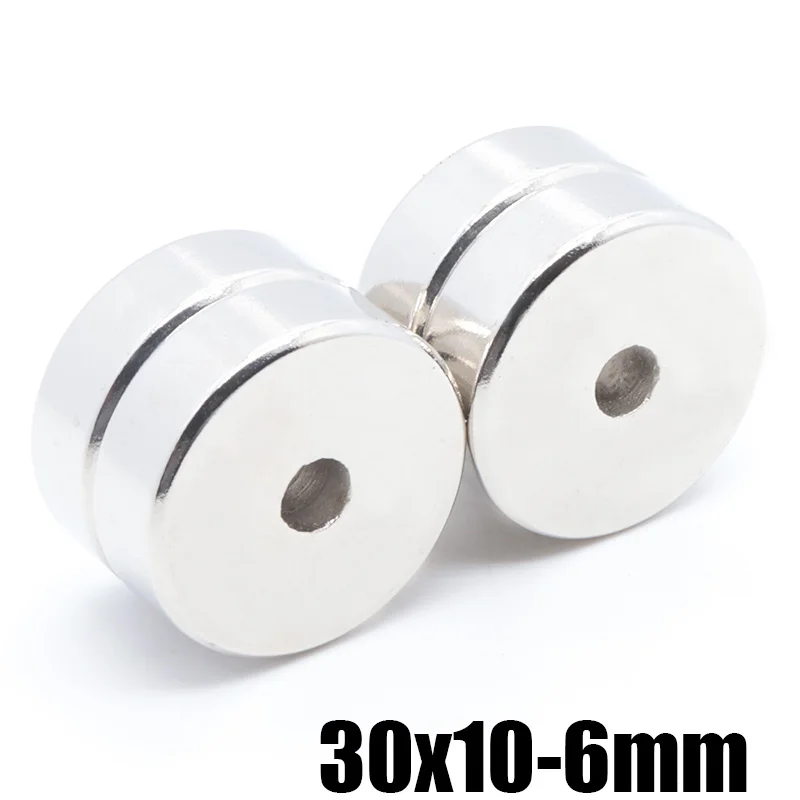 N35 Countersunk Ring Round Disc Strong Magnets Rare Earth 30x5mm Whit Hole 6mm 