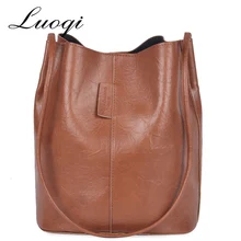 

Large Capacity Bucket Bags for Women 2018 Vintage Leather Handbag Solid Women Messenger Bags Bolsa Feminina Sac A Main Book Bag