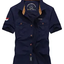 Азиатский размер летние мужские хлопковые рубашки с коротким рукавом одноцветные рубашки для фитнеса Повседневная синяя мужская одежда новое поступление