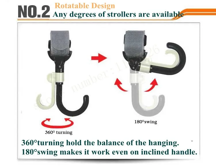 2 шт. высокое качество Детские коляски Крюк Держатель коляска двойной поворот крюк Коляска Вешалка Нержавеющая сталь вал, Ева скольжению