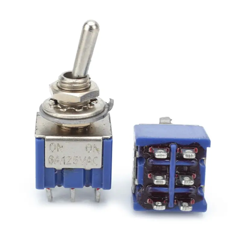 MTS 203 переключатель 6A 125V AC 6 контактный ON мм Mini Рычажные переключатели для