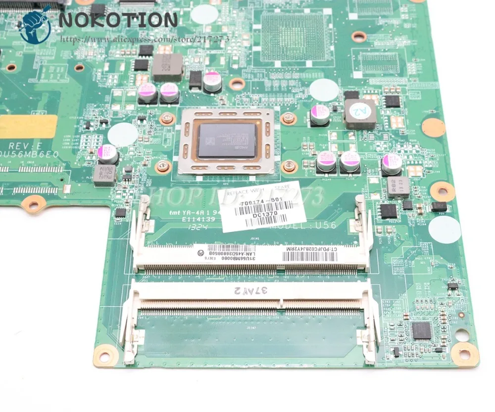 Deals  NOKOTION For HP Pavilion 15 15-B Laptop Motherboard A6-4455M CPU DDR3 DA0U56MB6E0 709174-501 709174