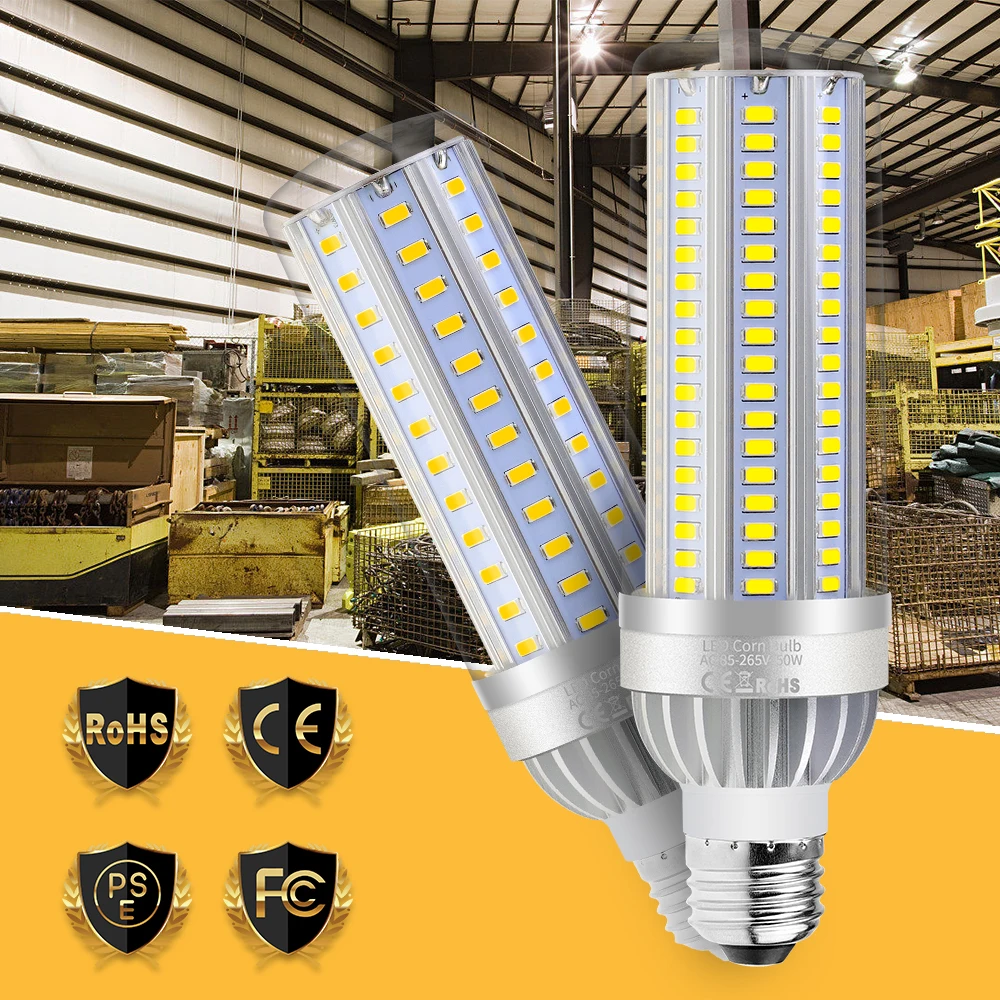 

Led Corn Bulb E27 Led Lamp SMD 5730 Candle Light Bulb E26 Fan Cooling Bombillas Led 25W 35W 50W High Power Energy Saving Light