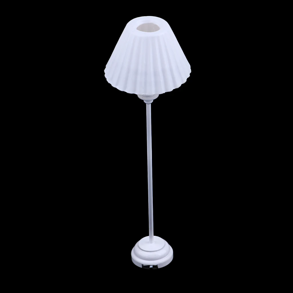 1:12 Scale 1/6 Dollhouse Miniature Furniture Living Room Bedroom Decoration LED Floor Lamp Light Model w/ White Light Cover