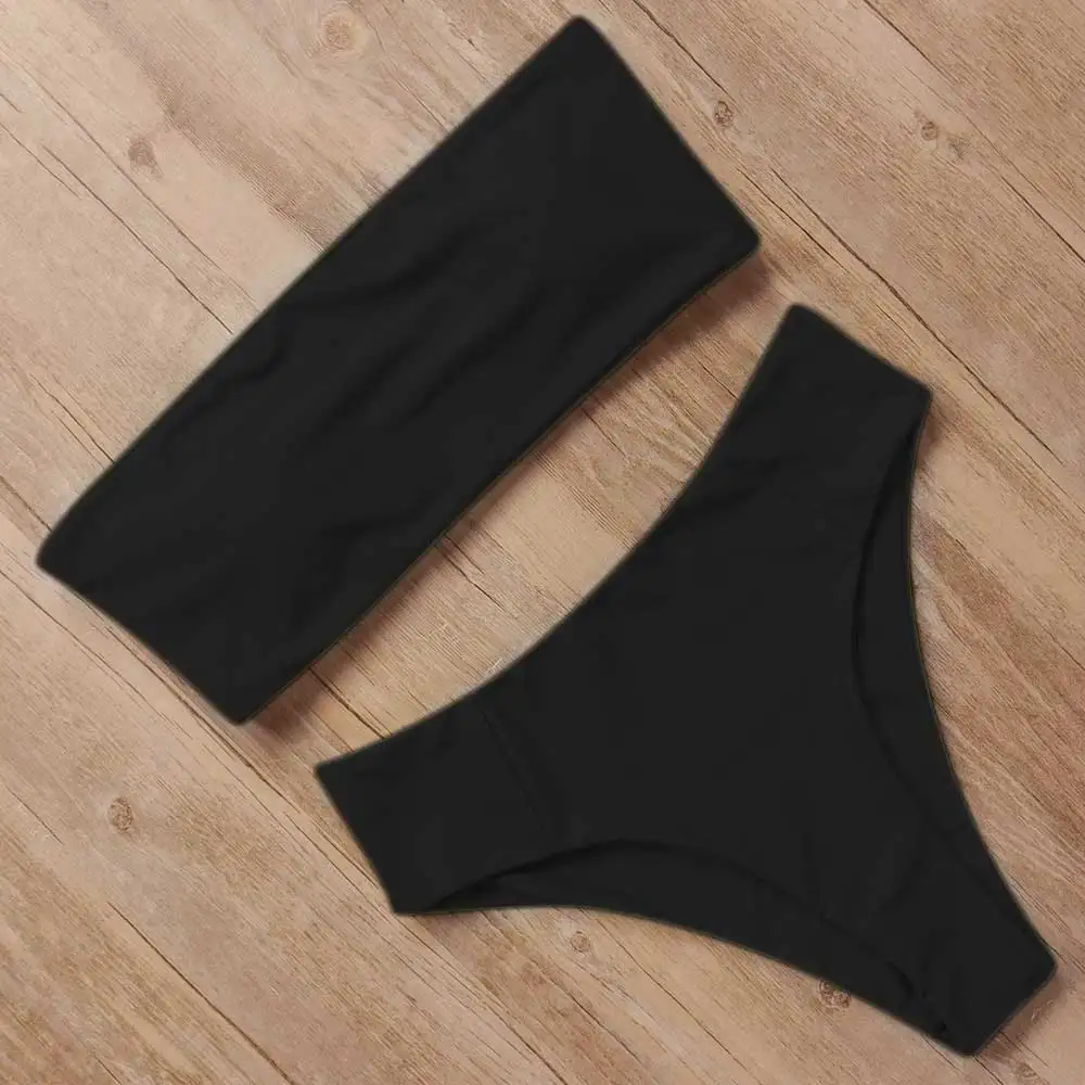 

High Waisted Swimsuit Push Up Bikini 2019 Sexy Bandeau Bathing Suit Women Summer Swimwear Female maillot de bain femme Swim Suit