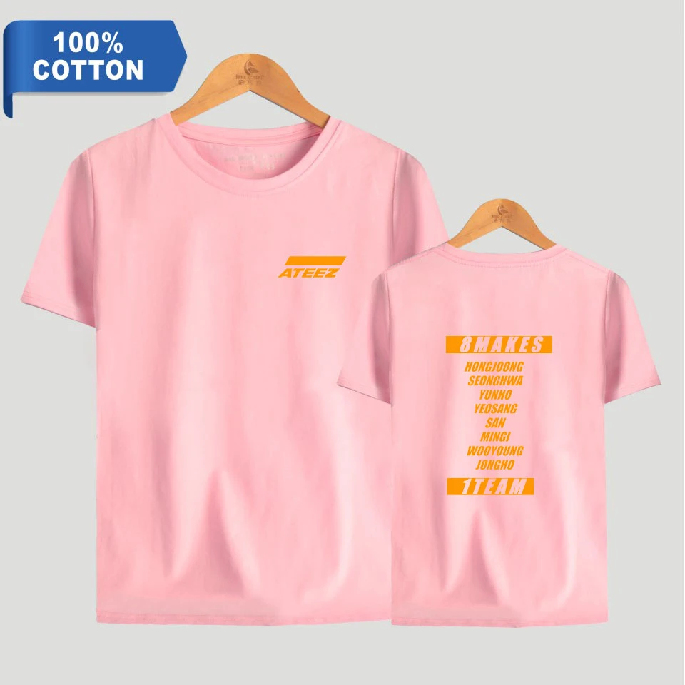 

LUCKYFRIDAYF 2019 ATEEZ Summer explosion 100% Cotton Print Women Clothes Hot Sale Casual Short Sleeve Kpops t shirt women
